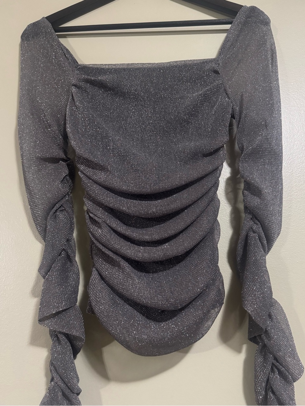 Shimmer Ruched Long Sleeve Top ✨ - Picture 2 of 4